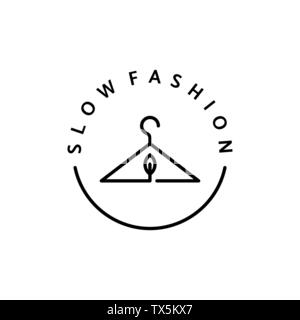 Icône linéaire tissu éthique. Logo vectoriel, d'un insigne à l'éco-friendly de la fabrication. Un symbole de la qualité et de vêtements. Le recyclage des vêtements. Conscio Illustration de Vecteur