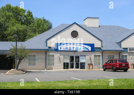 La Princeton New Jersey - le 23 juin 2019 : Première banque des États-Unis. - Image Banque D'Images