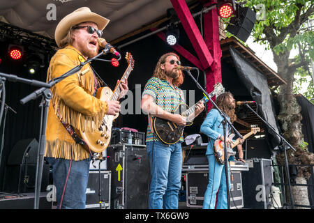 Die kanadische Rock The Sheepdogs vivre beim Orange Blossom Festival spécial, Beverungen, Ostwestfalen, Deutschland | groupe rock canadien Le Sh Banque D'Images