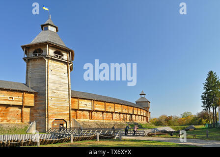 Château en bois l'église. Dans les années 1669-1708 Baturin forteresse fut la résidence des trois Hetmans ukrainiens : La Société Mnohohrishny Samoilovych, Ivan et Ivan Maz Banque D'Images