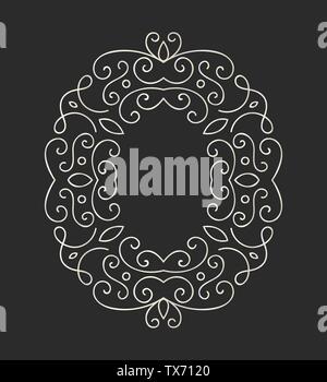 La main élégante floral frame retro Illustration de Vecteur