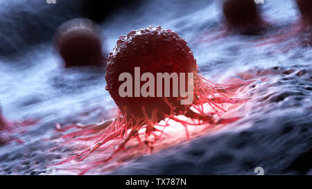 Rendu 3d illustration d'une cellule de cancer humain Banque D'Images