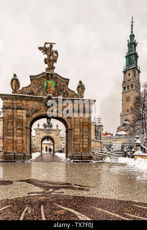 Czestochowa, Pologne - Feb 4, 2019 : voir à Jasna Gora sanctuaire, Monastère de Czestochowa, très important et le plus populaire lieu de pélerinage en Pologne. Banque D'Images