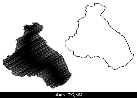 Région du nord (régions du Cameroun, République du Cameroun) map vector illustration, scribble sketch carte du Nord Illustration de Vecteur