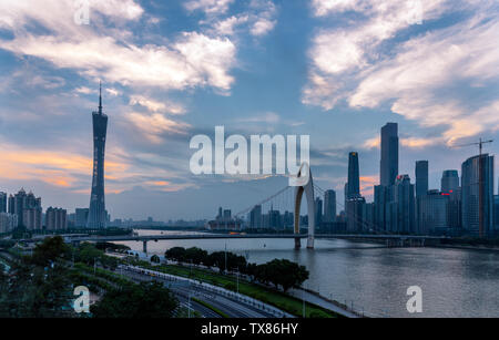 Vue panoramique sur le centre de Guangzhou Banque D'Images