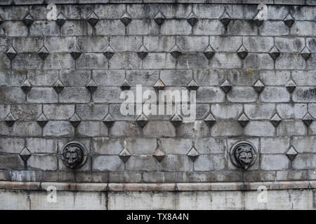 Blocs de pierre ancienne forteresse modèle sur la surface du mur. Pierre gris avec fond style médiévale européenne. Stock photo style avec abstract textur Banque D'Images