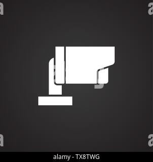 Les CCTV sur l'icône pour l'arrière-plan graphique et web design. Simple illustration. Concept Internet symbole de bouton site web ou application mobile. Illustration de Vecteur