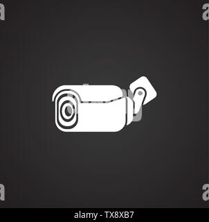 Les CCTV sur l'icône pour l'arrière-plan graphique et web design. Simple illustration. Concept Internet symbole de bouton site web ou application mobile. Illustration de Vecteur