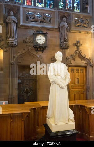 Statue,de,Enriqueta Rylands,qui,fondée,la bibliothèque John Rylands de Manchester,nord,nord,nord,ouest,ville,Angleterre,English,GB,UK,Bretagne,British, Banque D'Images