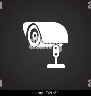 Les CCTV sur l'icône pour l'arrière-plan graphique et web design. Simple illustration. Concept Internet symbole de bouton site web ou application mobile. Illustration de Vecteur