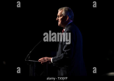 Photo par Chris Bull 22/6/19 Hilary Benn MP Vote du peuple rassemblement à à nouveau Dock Hall Leeds , www.chrisbullphotographer.com. Banque D'Images