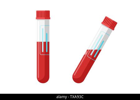 Test de sang et vertical du tube incliné. L'analyse médicale vector illustration Illustration de Vecteur