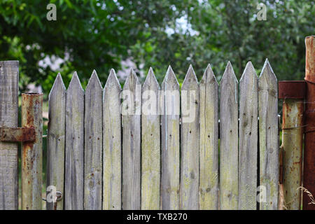 La peinture, l'ancien, l'arrière-plan, en bois, blanc, peeling, gate, pieux, vintage, clôture, bois, modèle, texture, grunge, antique, de, ouvert, porte, clé, Rusty, e Banque D'Images