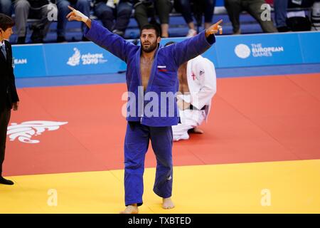 Minsk, Belarus. 24 Juin, 2019. Arman Adamian (RUS) vainqueur dans la catégorie -100kg au 2ème jeux européens le 24 juin 2019 dans Chizhovka Arena à Minsk, en Biélorussie.  : Soenar Chamid Crédit/SCS/AFLO/Alamy Live News Crédit : AFLO Co.,Ltd/Alamy Live News Banque D'Images