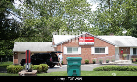 Princeton, New Jersey, USA, 23 juin 2019 : signe d'assurance State Farm et le logo. State Farm est un groupe américain de l'assurance et des services financiers comp Banque D'Images