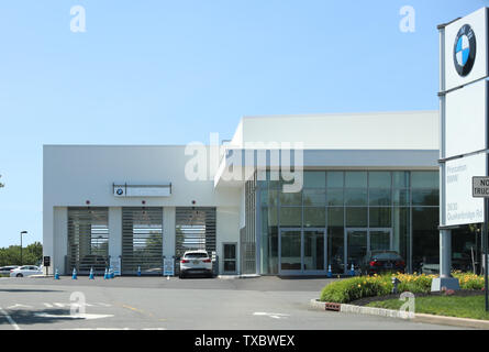 La Princeton New Jersey - le 23 juin 2019:la marque 'BMW' à un nouveau concessionnaire automobile Building à New Jersey, BMW est une moto, automobile allemand et le moteur man Banque D'Images