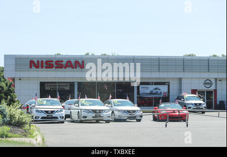 La Princeton New Jersey - le 23 juin 2019 : voiture Nissan SUV et concessionnaire. Nissan fait partie de l'Alliance Renault-Nissan J Banque D'Images