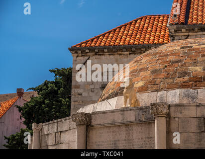 Grande Fontaine en Onofrios la vieille ville de Dubrovnik Banque D'Images