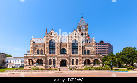 VICTORIA, TEXAS - 9 juin 2019 - Palais de justice du comté de Victoria historique construit en 1823 Banque D'Images