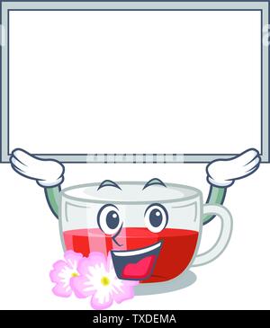 Une planche en bois de rose musquée plateau au-dessus de table mascotte Illustration de Vecteur