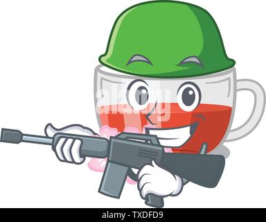 Plateau en bois de rose musquée de l'armée au-dessus de table mascotte Illustration de Vecteur