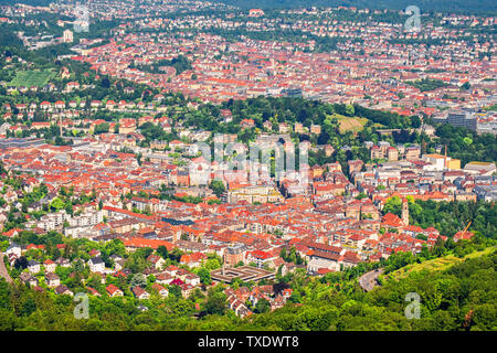 Vue sur Stuttgart, Allemagne, capitale du Bade-Wurtemberg. Banque D'Images