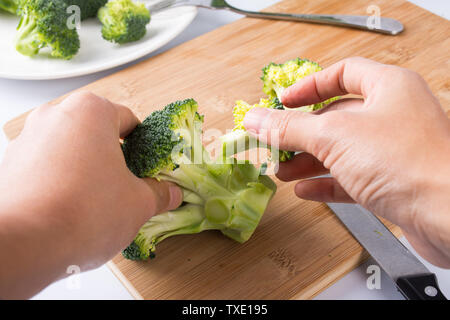 Chou-fleur, brocoli nom scientifique, également connu sous le nom de bleu de moutarde, le Brocoli, brocoli fleur. Banque D'Images