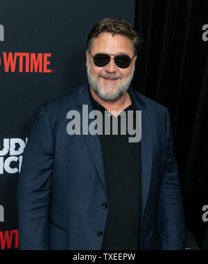 New York, États-Unis. 24 Juin, 2019. Russell Crowe s'occupe du réseau Showtime première de la voix la plus forte à Paris Theater Crédit : Lev Radin/Pacific Press/Alamy Live News Banque D'Images