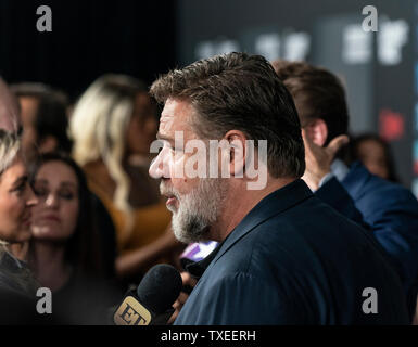 New York, États-Unis. 24 Juin, 2019. Russell Crowe s'occupe du réseau Showtime première de la voix la plus forte à Paris Theater Crédit : Lev Radin/Pacific Press/Alamy Live News Banque D'Images