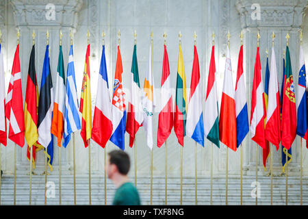 Les Etats membres de l'Union européenne drapeaux l'un à côté de l'autre