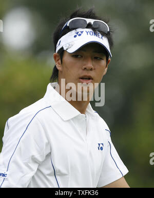 Ryo Ishikawa du Japon se présente le 10ème fairway durant la troisième ronde de la 91e Championnat de la PGA à Hazeltine National Golf Club à Chaska, Minnesota le 15 août 2009. UPI/Brian Kersey Banque D'Images