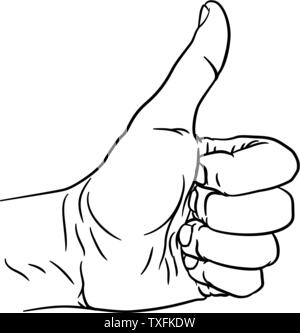 Côté Coup de pouce des gestes des doigts dans Fist Illustration de Vecteur