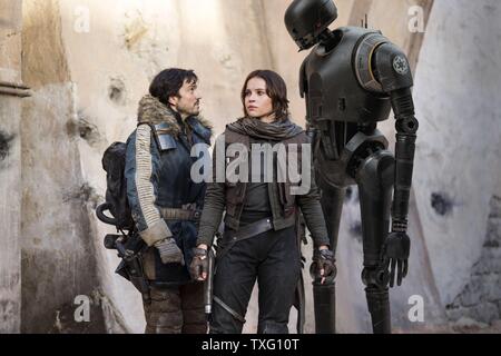 Un Rogue : Une Histoire Star Wars Année : 2016 USA Réalisation : Gareth Edwards Felicity Jones, Diego Luna, Alan Tudyk Banque D'Images