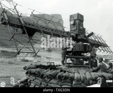 Le Radar SCR-268 (Signal Corps Radio n°268), le premier système de radar. Palerme, Sicile, 1943 Banque D'Images