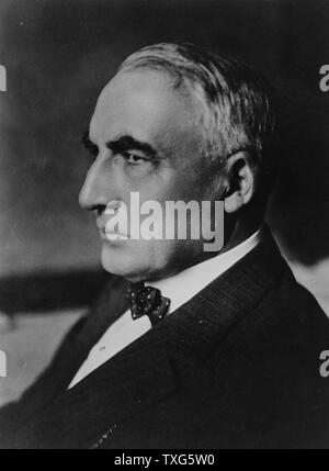 Warren Gamaliel Harding, 29e président des États-Unis d'Amérique (1921-1923). Le 2 août 1923 il est mort subitement alors qu'en plein milieu d'une conversation avec sa femme Banque D'Images