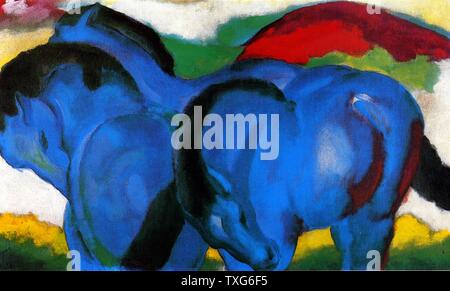 Franz Marc école allemande le Grand cheval bleu Huile sur toile Banque D'Images