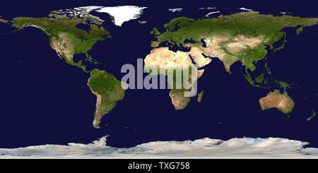 Les océans et les continents du monde vue de l'espace Crédit NASA. Banque D'Images