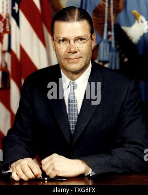 Robert Strange McNamara, Secrétaire à la défense des États-Unis (1961-1968) sous les présidents Kennedy et Johnson Banque D'Images