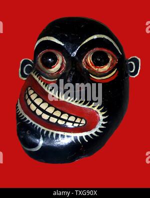 Masque du démon du Sri Lanka c'est un masque utilisé pour les hommes de médecine ou des guérisseurs traditionnels à la lutte contre les maladies Banque D'Images