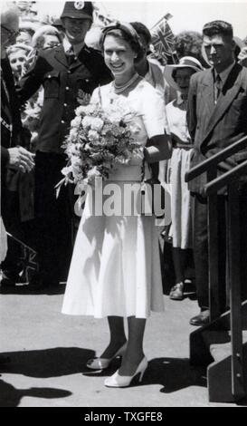 La reine Elizabeth II de Grande-Bretagne Nouvelle-zélande 1954 visites Banque D'Images