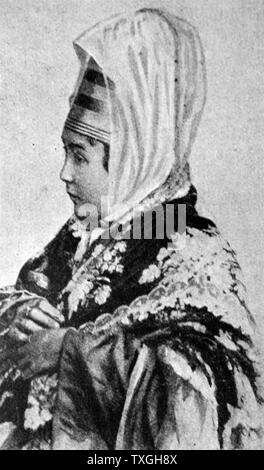 Cosaques du Kouban, femme en costume traditionnel dans la Russie tsariste vers 1910 Banque D'Images