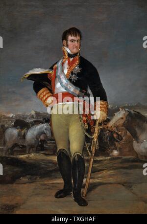 Ferdinand VII d'Espagne (1815) de Francisco de Goya (1746Ñ1828). Huile sur toile. Banque D'Images