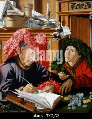 La peinture intitulée "Deux Tax-Gatherers' par Marinus van Reymerswaele (1490-1546) un peintre hollandais. En date du 16e siècle Banque D'Images