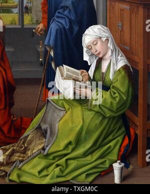 La peinture intitulée "la-Madeleine La Lecture" par l'atelier de Rogier van der Weyden (1400-1464) un peintre Russisch. En date du 15e siècle Banque D'Images