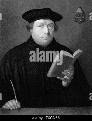 Martin Luther (1481-1546), réformateur protestant allemand. Gravure c.1830 Banque D'Images