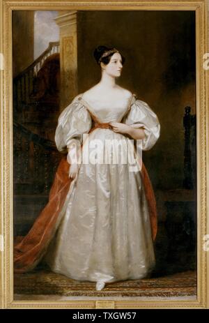 Augusta Ada, Comtesse de Lovelace (1815-1852) mathématicien et écrivain anglais. Fille de Byron. Ami de Charles Babbage. Programme conçu pour son moteur d'analyse Portrait par Margaret Carpenter Banque D'Images