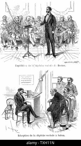 Alexander Graham Bell (1847-1922), inventeur américain d'origine écossaise ; téléphone breveté 1876. Photographie de Bell en tant qu'un jeune homme Banque D'Images