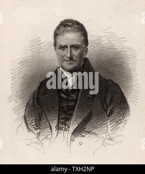 Isaac Taylor (1787-1865) écrivain anglais, artiste, inventeur et non-conformiste ministre qui s'installe à Ongar, Essex en 1811. L'un de la famille élargie de l'artiste, graveurs et écrivains connu sous le nom de Taylor de Ongar. Gravure, 1832. Banque D'Images