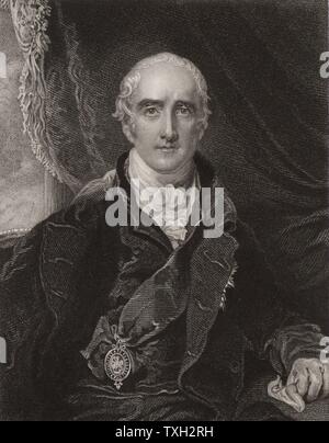 Richard Colley Wellesley, Marquis Wellesley (1760-1842) Homme d'État britannique, né en Irlande, frère aîné de Arthur Wellesley, duc de Wellington. Gouverneur général de l'Inde 1797-1805. Après gravure portrait par Thomas Lawrence. Banque D'Images