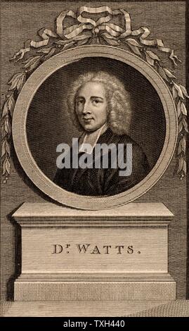 Isaac Watts (1674-1748) écrivain anglais hymne et non-conformiste ministre Chrétien, né à Southampton, Hampshire. La gravure du 18ème siècle par Francesco Bartolozzi (1727-1815). Banque D'Images